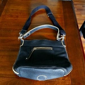Roots crossbody black leather bag